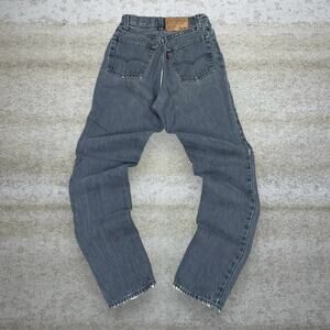 Vintage 90s Levis Jeans 501 Womens 7 Regular Straight Fit Grey Wash Denim